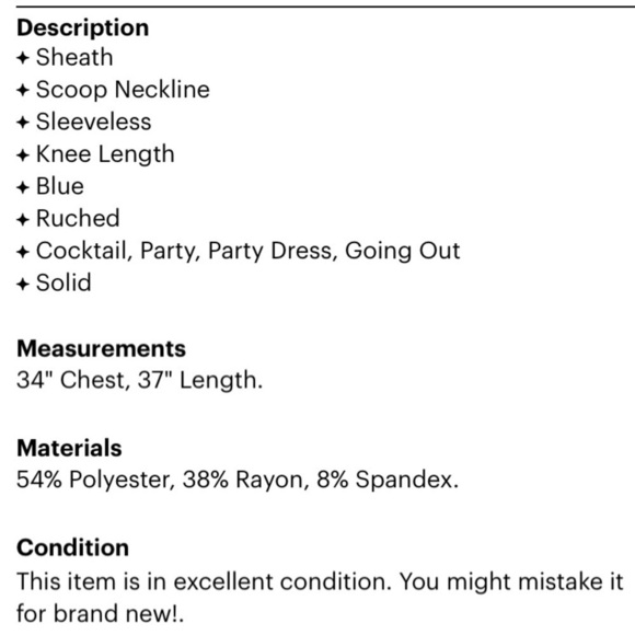 David Meister Metallic blue crushed Velvet Cocktail Dress fitted women’s  Small - Picture 8 of 9